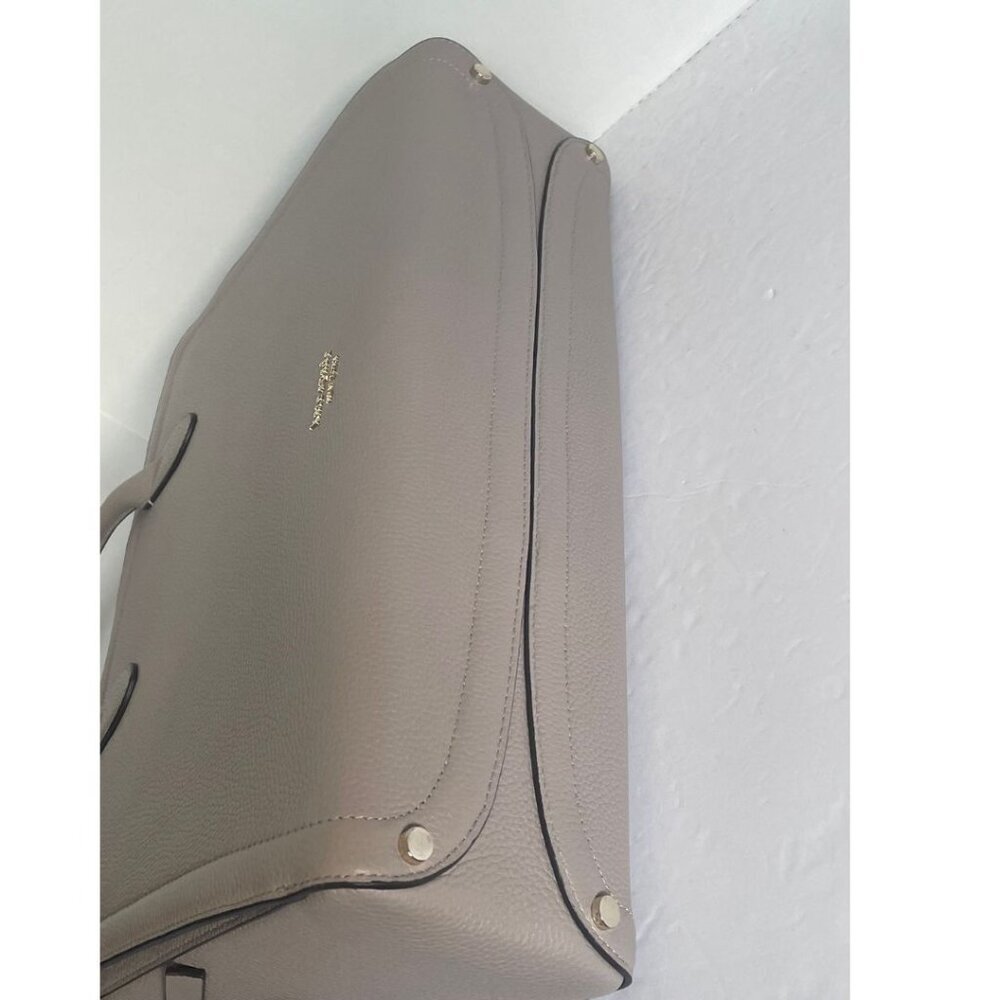 Kate Spade Knott Large Commuter Laptop Tote Taupe Leather Work Bag Womens - Picture 8 of 12